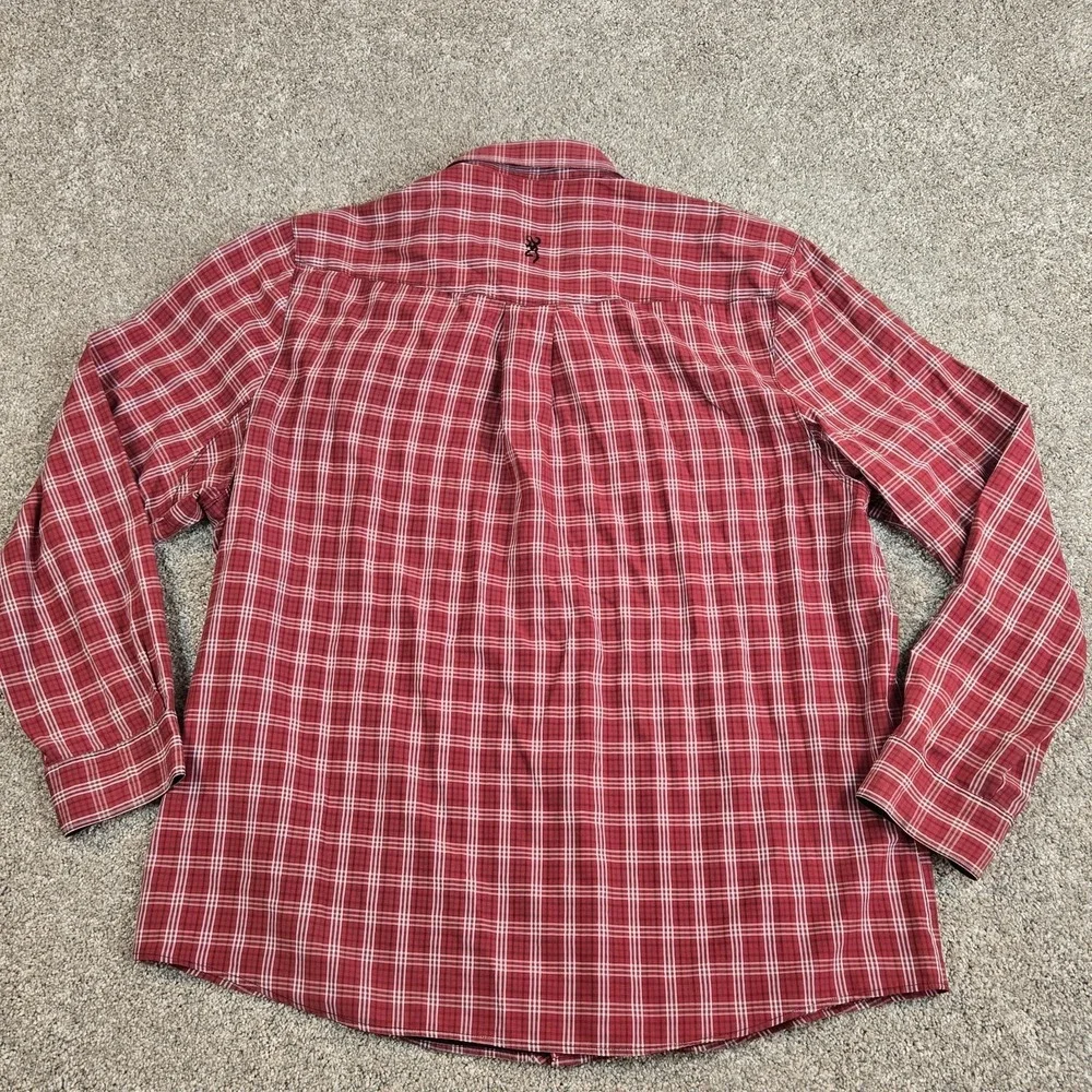 John Browning Heritage Collection Plaid Long Sleeve Pearl Snap Size 2XL‎ Red